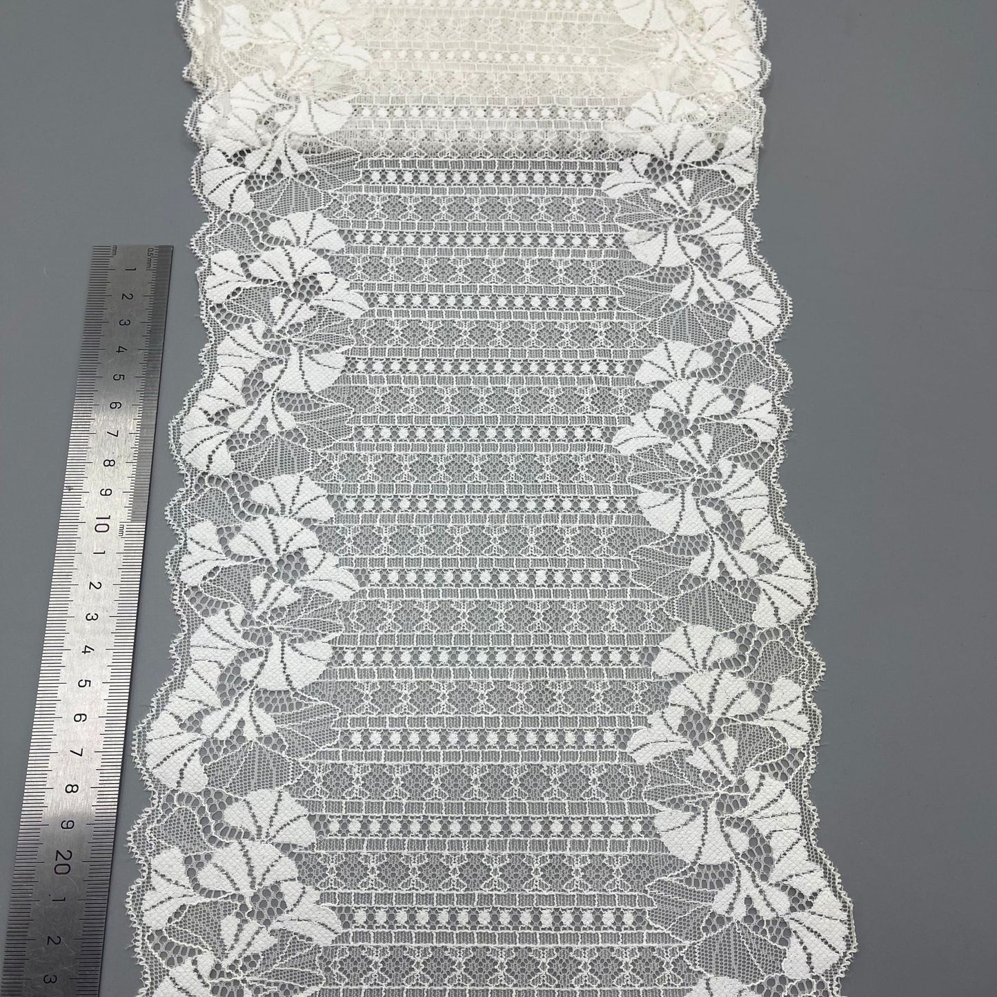 freedombeauty|20CM Elastic Lace Trim Nylon Lace Fabric Wedding Dress Hem Home Textile Accessories