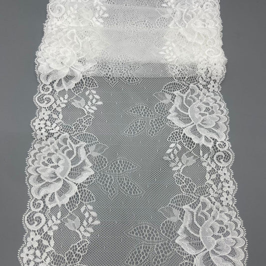 freedombeauty|21CM Lace Trim Rose Shape Elastic Lace Dense Pressed Design