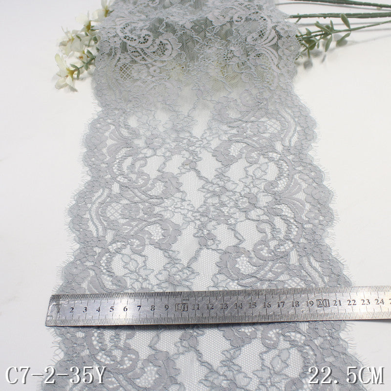 freedombeauty|Multicolor Double-Sided Wavy Thread Elastic Eyelash Lace Trim Performance Costume Curtain 22cm Lace Trim Accessories
