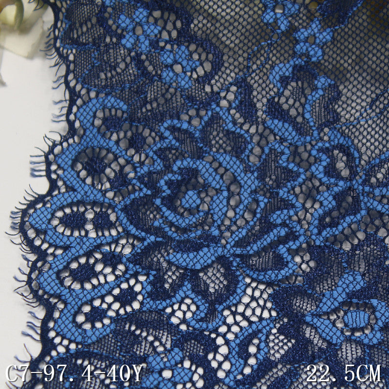 freedombeauty|Two-tone Double-sided Wavy Retro Elastic Eyelash Lace Trim Performance Costume Curtain 19cm Lace Trim Accessories