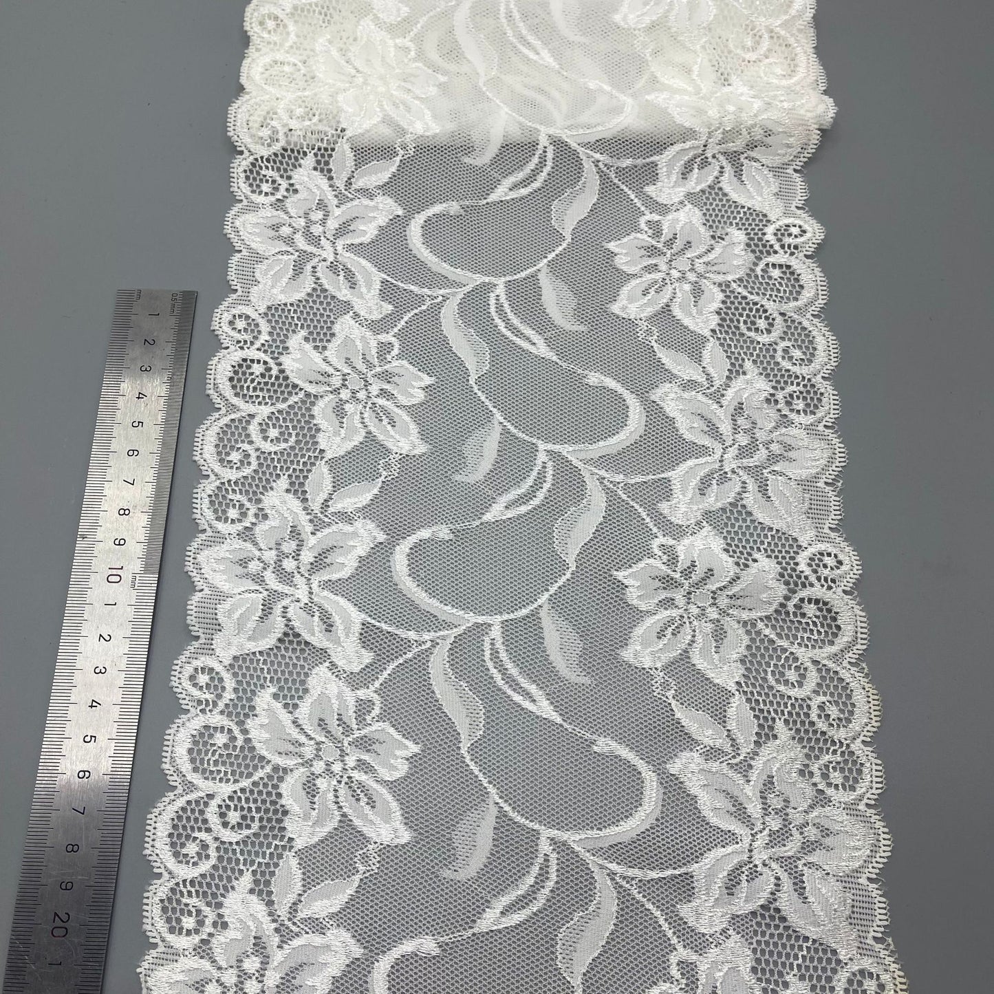 freedombeauty|20CM White Hollow Lace Trim Nylon Lace Accessories Handmade Wedding Dress Decoration Lace