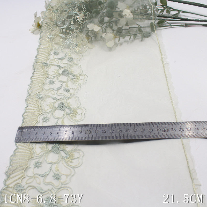 【1pack】-freedombeauty|2025 Spring Classic Multi-color Mesh Single-sided Embroidered Flower Crown Polyester Thread Lightweight Clothing Home Textile Accessories