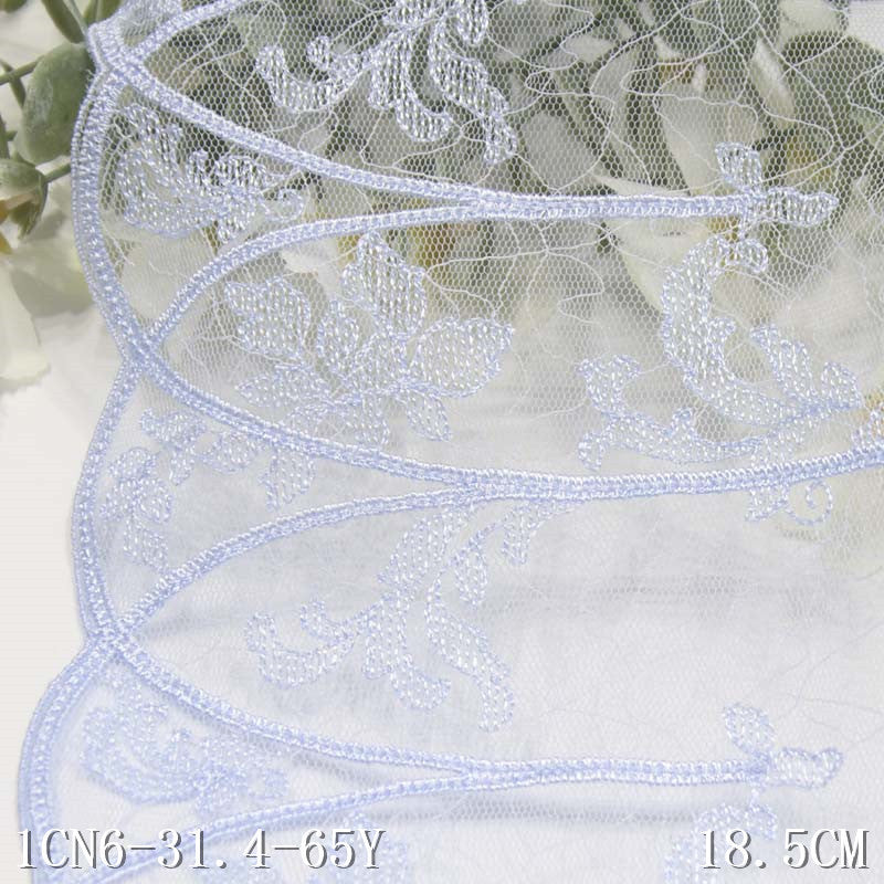 【1pack】-freedombeauty|Two-tone Single-sided Polyester Thread Vintage Vine Mesh Embroidery Lace Trim Lingerie Performance Costume Lace Trim Accessories