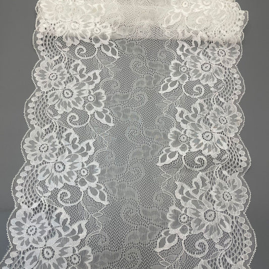 freedombeauty|29CM White Wedding Dress Lace Trim Elastic Hollow Lace Nylon Design DIY Lace