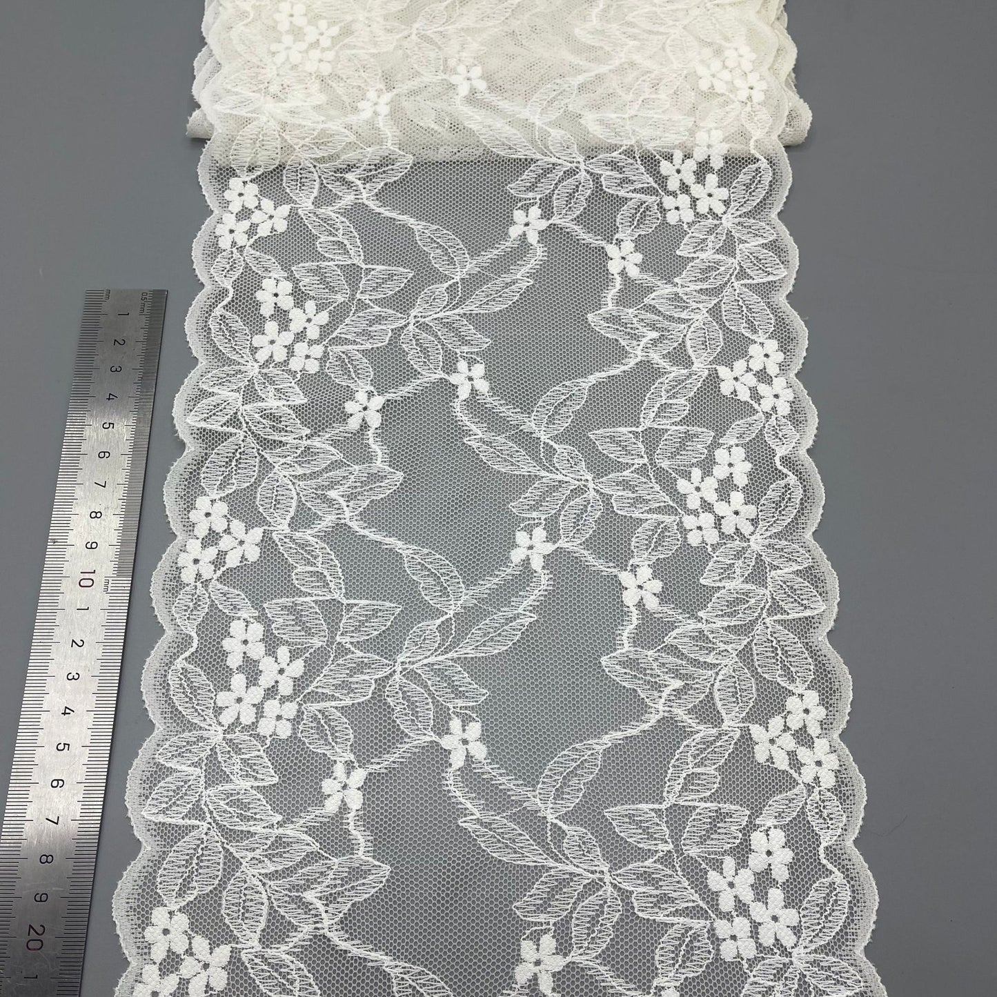 freedombeauty|21CM Nylon High Elastic Hollow Lace Fabric DIY Wedding Dress Trim Clothing Overlock