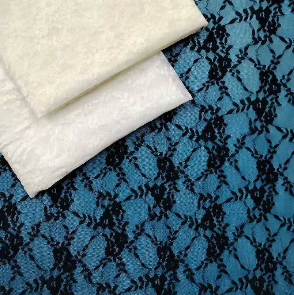 freedombeauty|Hot-Selling Nylon Lace Fabric Full-Length Base Layer Underwear Lace Fabric Stretch Hollow Out Fabric Home Textile