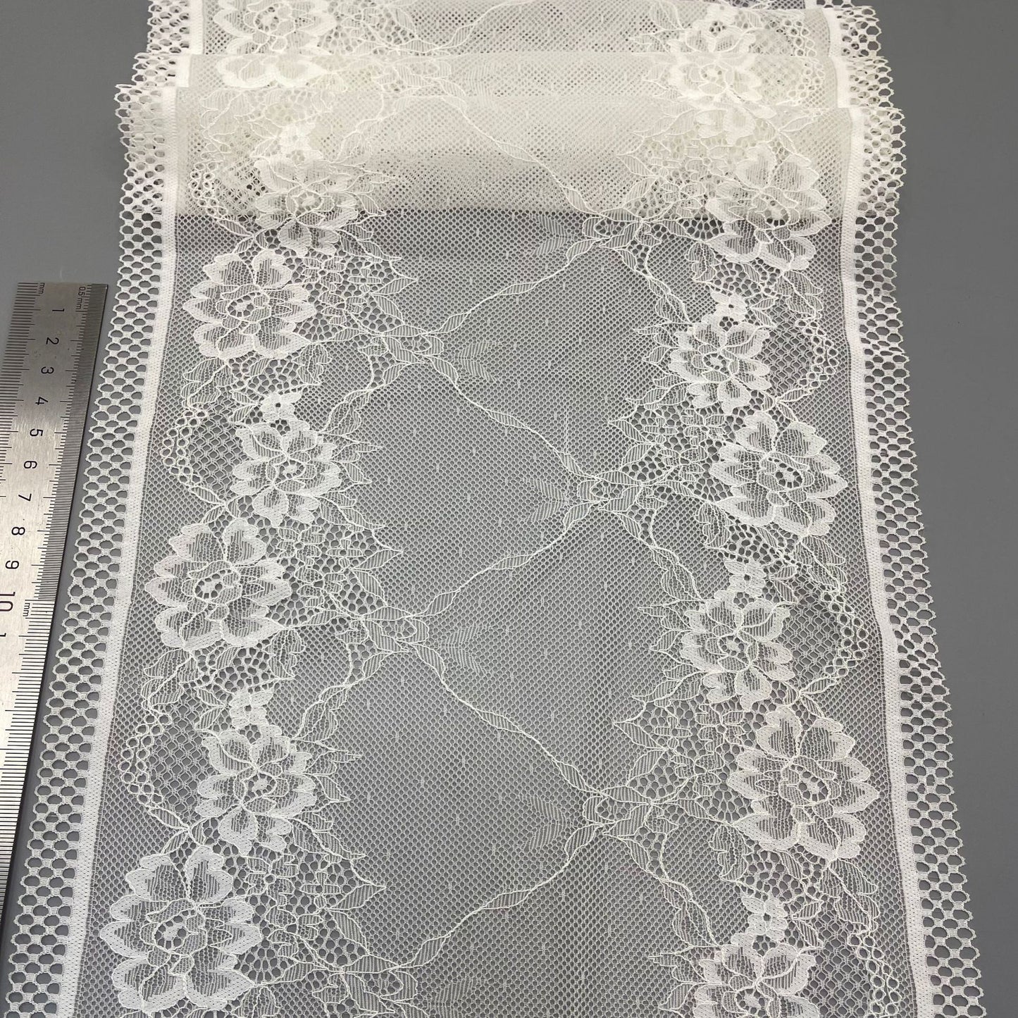 freedombeauty|24CM Lace Trim Rose Shape Elastic Lace Trim Dense Pressed Yarn Design Wedding Dress Accessories