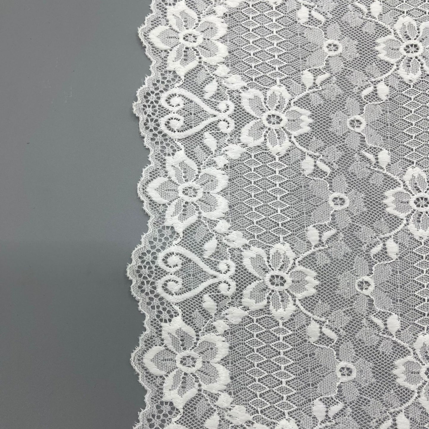 freedombeauty|21cm Elastic Lace Trim Hollow Lace Material White Wedding Dress Lace Nylon Decoration Clothing Accessories