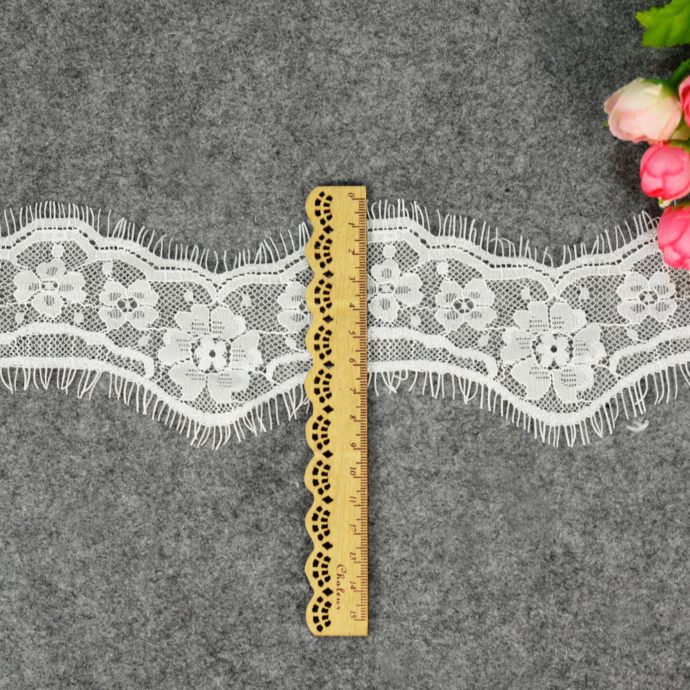 FREEDOMBEAUTY | Curved small flower lace fashion lace 7cm eyelashes black and white lace lace, clothing accessories