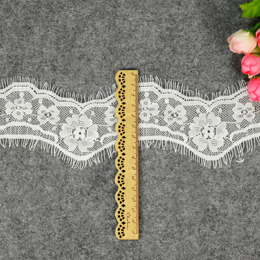 FREEDOMBEAUTY | Curved small flower lace fashion lace 7cm eyelashes black and white lace lace, clothing accessories