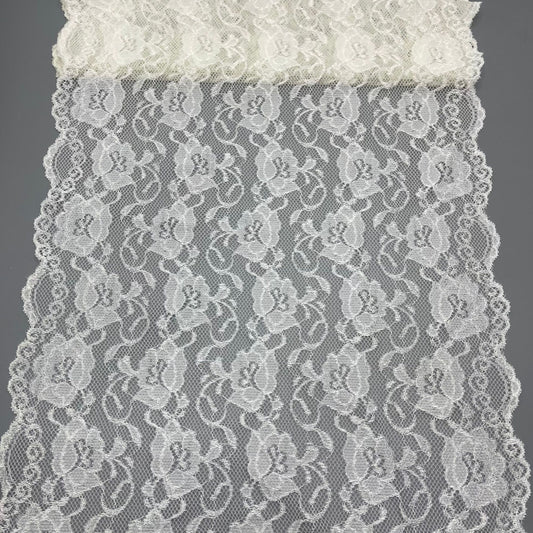 freedombeauty|31CM Double-Sided Small Wave Asymmetric Retro Flower High Elastic Stretch Lace DIY Trim