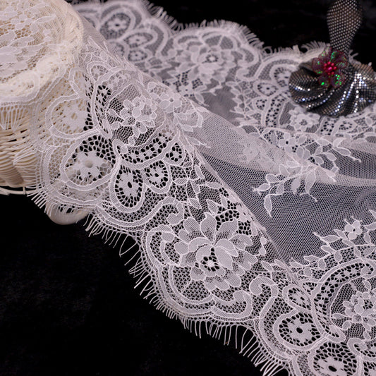 FREEDOMBEAUTY | 37cm Girl Tube Top W Flower Lace, Kawaii Sexy Eyelash Lace, French Sleeve Lace