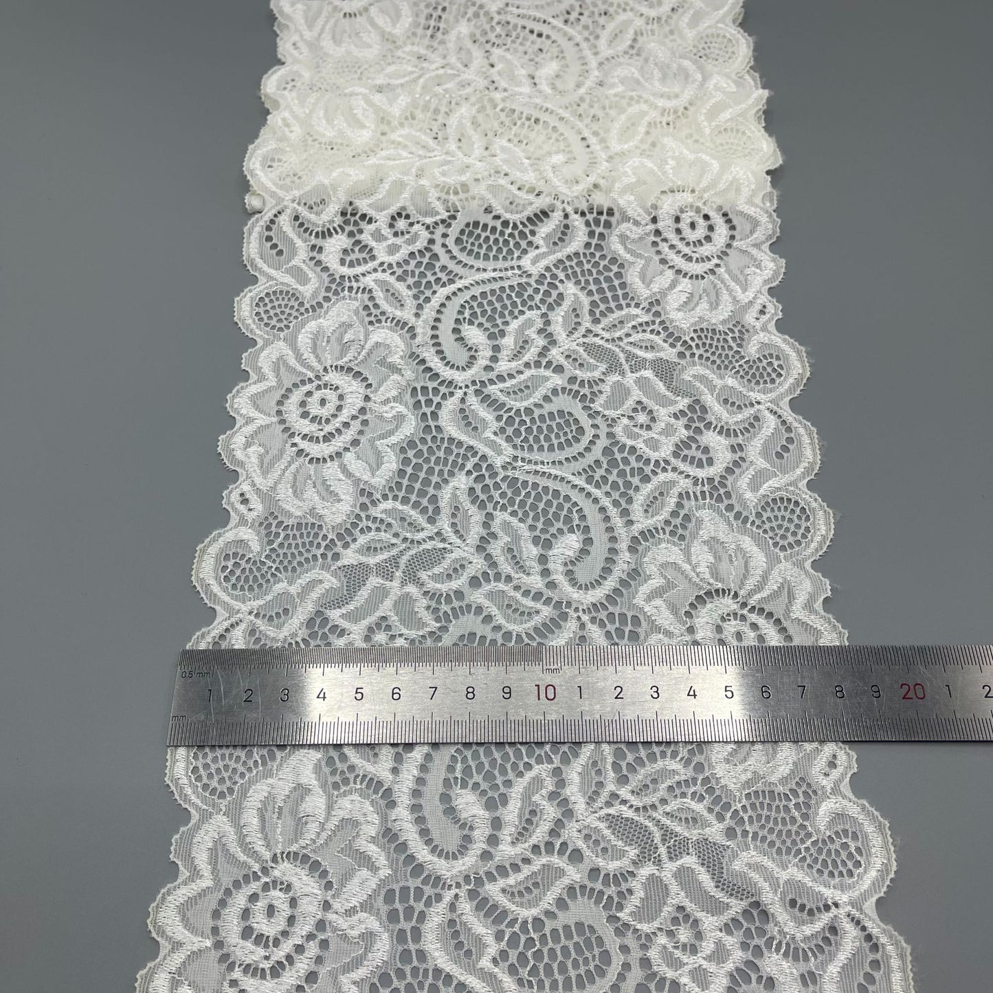 freedombeauty|18cm In Stock Direct Sale Nylon Spandex Lace Fabric for Women's Dresses and Children's Clothing Lace Trim Fabric