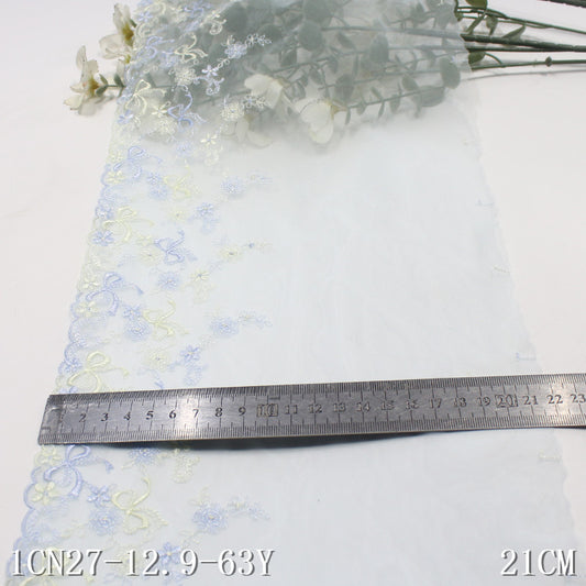 【1pack】-freedombeauty|Ins Cute Single-Sided Color-Block Exquisite Bowknot Small Flower Embroidery Lolita Dress Trim