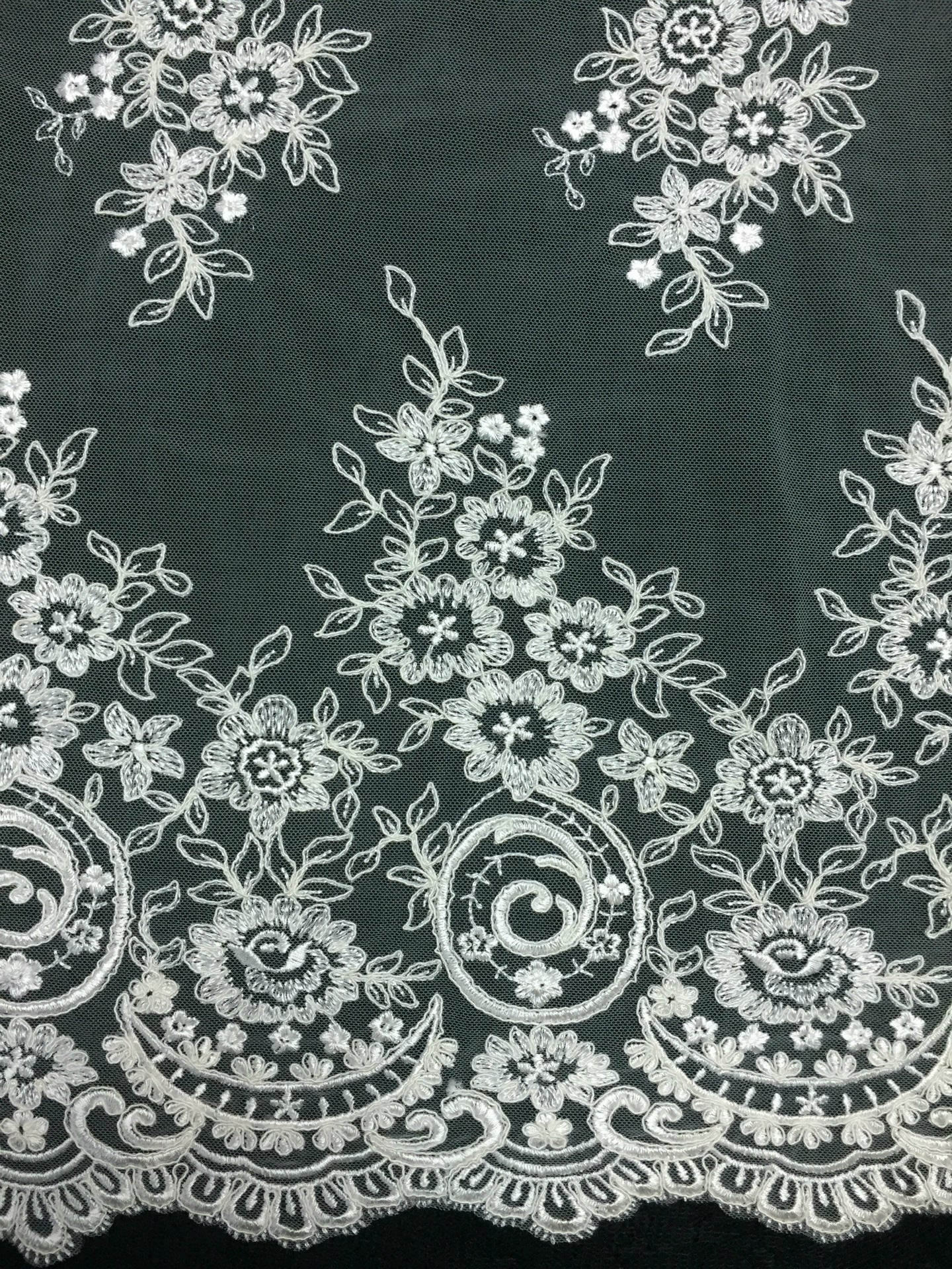 Freedombeauty | Supply Computer Embroidery Lace Fabric Veil Three-Dimensional Bone Thread Wedding Dress Accessories Can Be Beaded plus Sequin