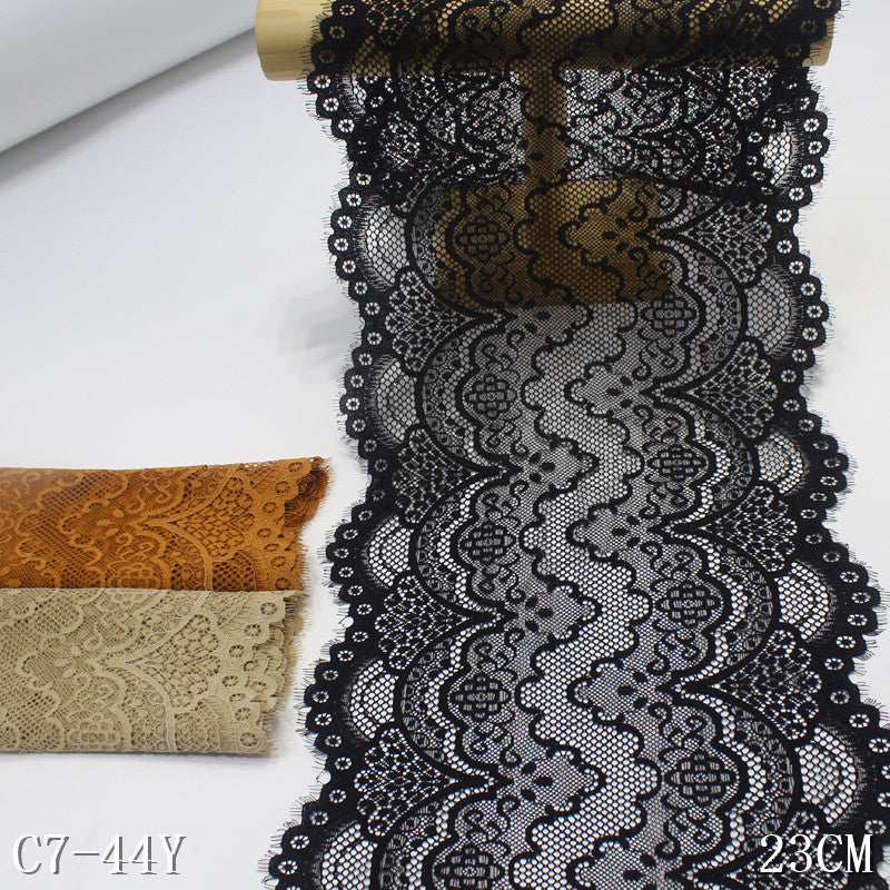 freedombeauty|Multicolor Double Wave French Classical Pattern Elastic Eyelash 23cm Clothing Home Textile Lace Trim DIY