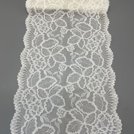 freedombeauty|21CM High-Quality White Stretch Lace Trim Nylon Wedding Dress Hollow Out Accessories Panties Design