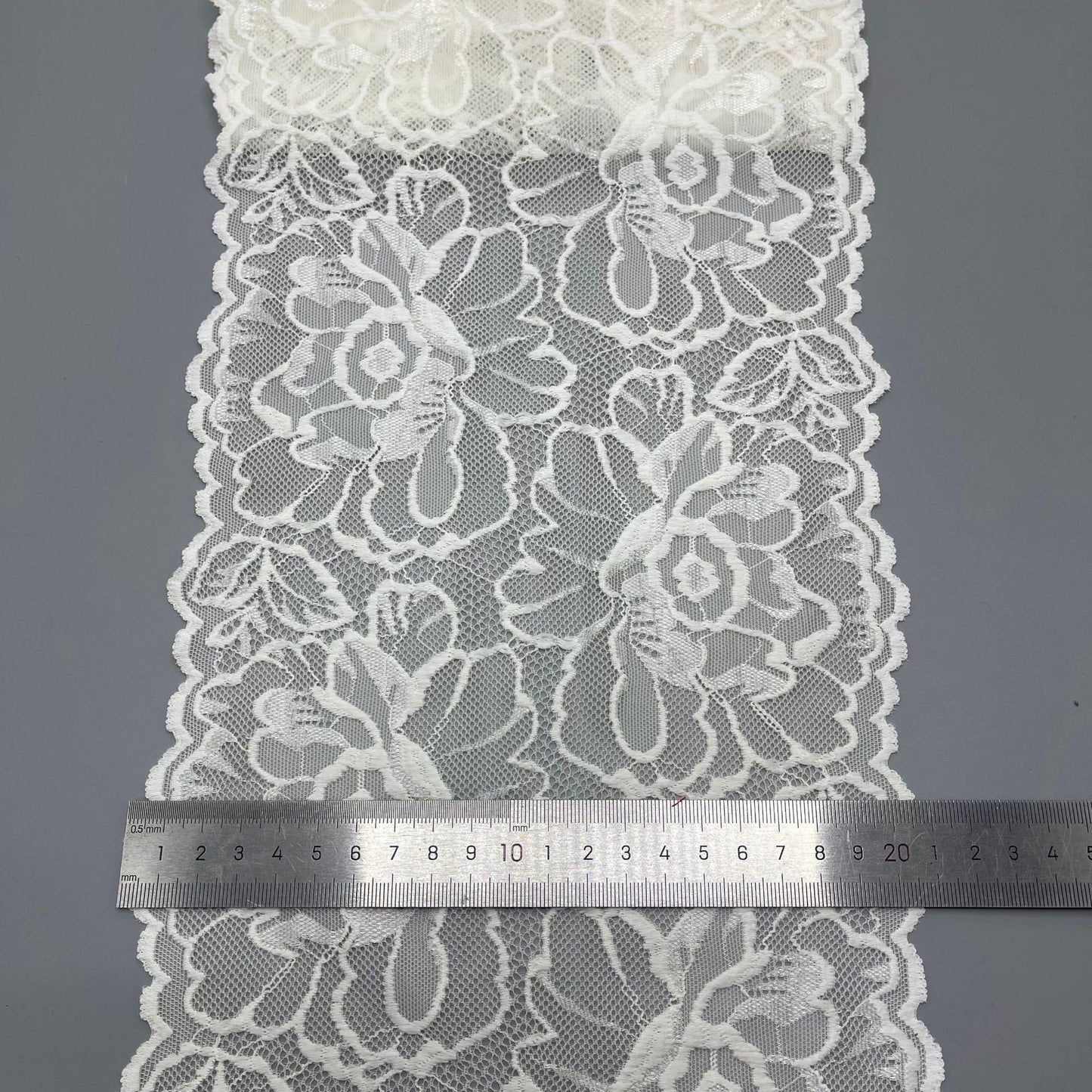 freedombeauty|20CM Black Lace Trim Fashionable High-Quality Large Lace Elastic Trim Clothing Home Accessories