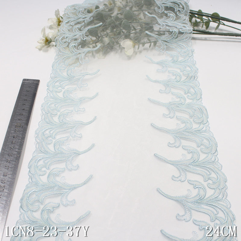 【1pack】-Freedombeauty | Multi-Color Single Bilateral National Style Pattern Mesh Embroidery Lace Curtain Sofa Cushion Lace Accessories DIY