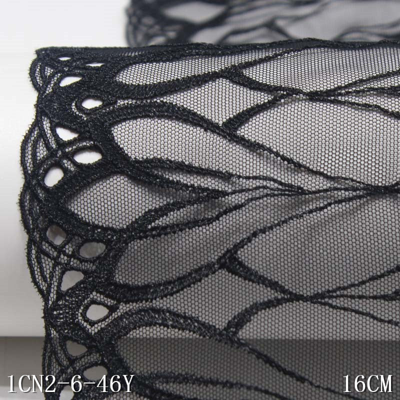 【1pack】-freedombeauty|Double-Sided Black Polyester Interwoven Striped Embroidery Trim Accessories Curtain Decoration Sofa Cushion Trim