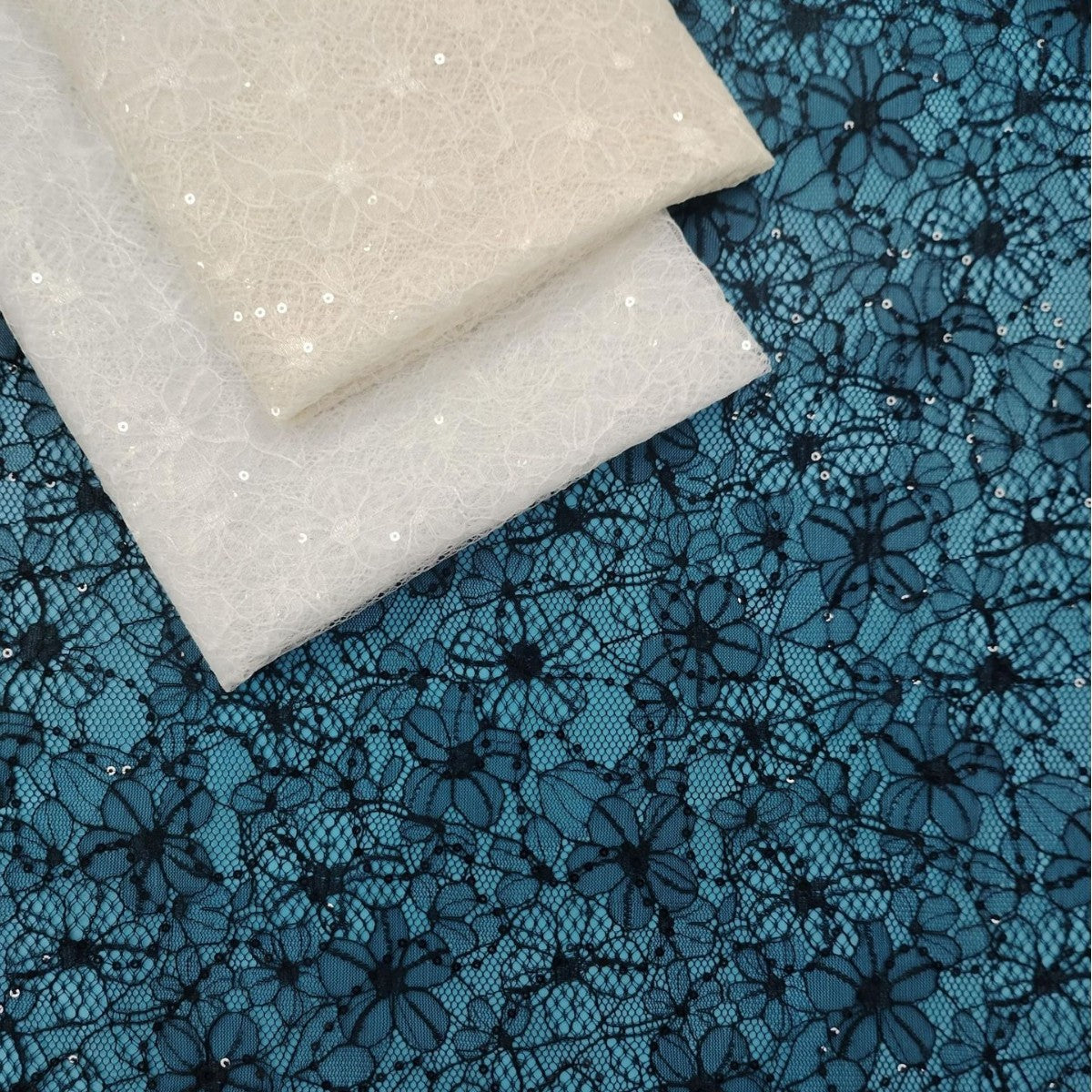 freedombeauty|Nylon Sequin Lace Fabric Full Pattern Lace Fabric Dress Fashion Gown Wedding Dress Children's Decorations