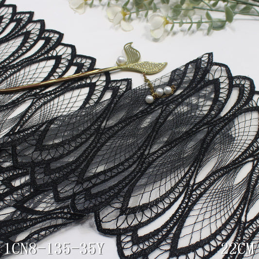 【1pack】-Freedombeauty | Two-Tone Classic Mobius Strip Mesh Embroidery Lace 21cm Clothing Home Textile Lace Accessories