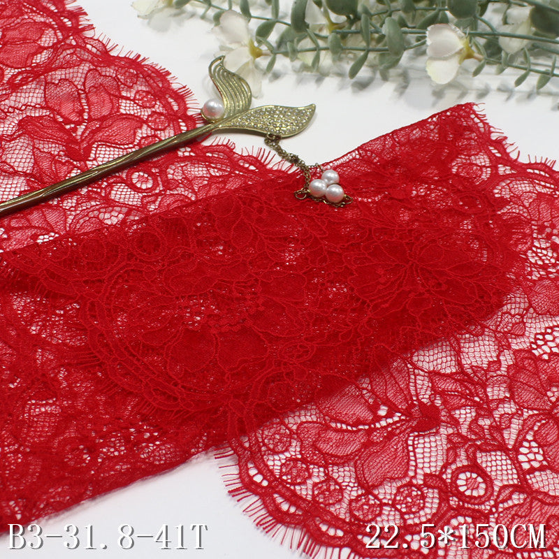 freedombeauty|Multicolor Double Wave Full Vintage Flower Non-Elastic Eyelash 22cm Clothing Home Textile Lace Trim DIY