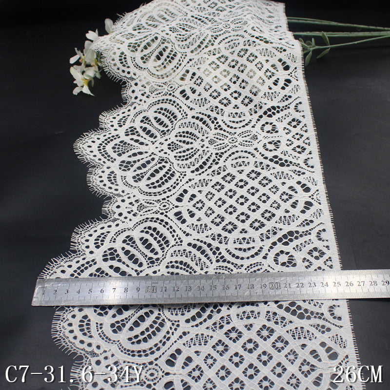 freedombeauty|Multicolor Single-Sided Wavy Chinese Style Non-Elastic Eyelash Lace Trim Performance Costume Curtain 26cm Lace Trim Accessories