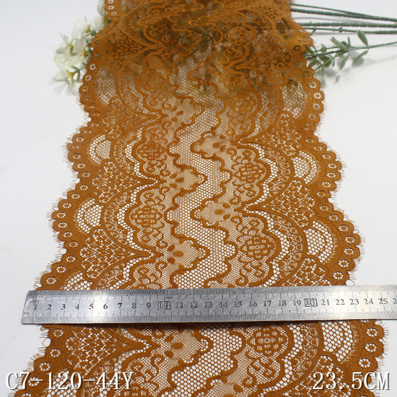 freedombeauty|Multicolor Double Wave French Classical Pattern Elastic Eyelash 23cm Clothing Home Textile Lace Trim DIY