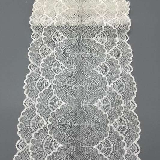 freedombeauty|24CM White Elastic Hollow Lace Trim Wedding Dress Nylon Accessories Handmade Decoration