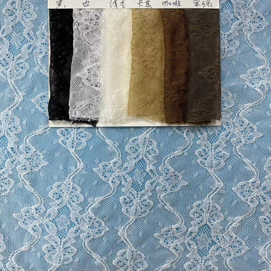 freedombeauty|New Nylon Lace Fabric Lightweight Soft Skin-friendly Double-sided Stretch Trim Rose Flower Women's Base Layer Underwear Fabric