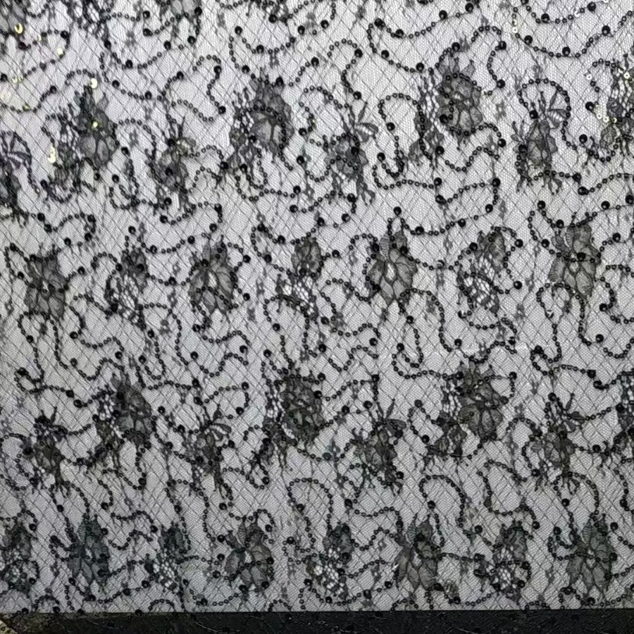 freedombeauty|Sequin Thin Nylon Non-Elastic Lace with Sequins Floral Leaf Base Clothing Accessories Decoration Children's Clothing Pocket