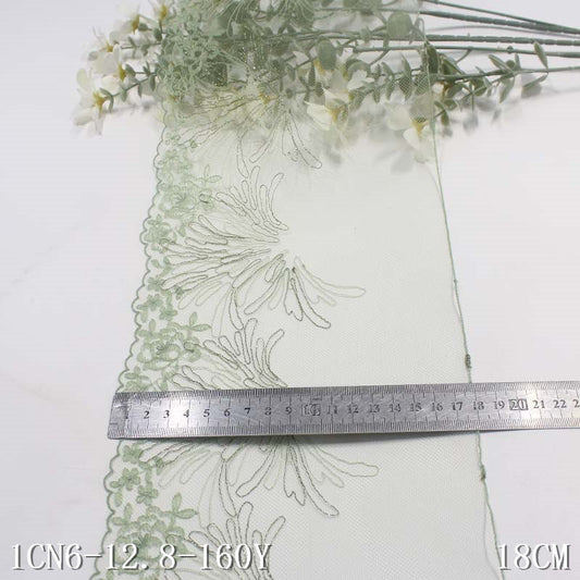 【1pack】-freedombeauty|Multicolor Mesh Ancient Style Single Edge Gold Thread Small Flower Embroidery Trim Curtain Sofa Cushion Lace Trim Accessories