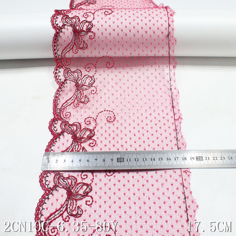 【1pack】-Freedombeauty | in Stock Red Lace Mesh Gold Thread Knitted Embroidery Curtain Lace Accessories Underwear Sofa Cushion