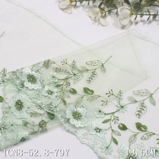 【1pack】-Freedombeauty | Two-Color Unilateral Fresh Flower Clusters Spring Embroidery Lace Clear Clothing Tablecloth the Cord Fabric Accessories DIY