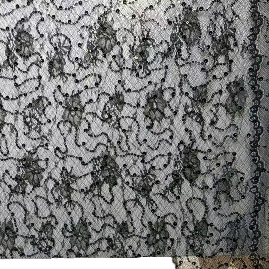 freedombeauty|Sequin Thin Nylon Non-Elastic Lace with Sequins Floral Leaf Base Clothing Accessories Decoration Children's Clothing Pocket