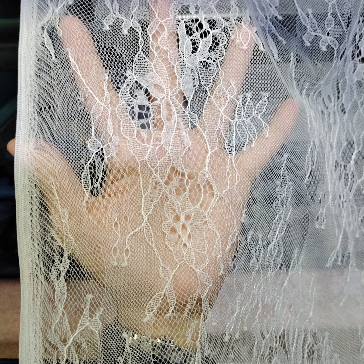 freedombeauty | Selected Black Lace Fabric Thin New Lace Mesh Fabric Slightly Stretchy Lace Fabric In Stock