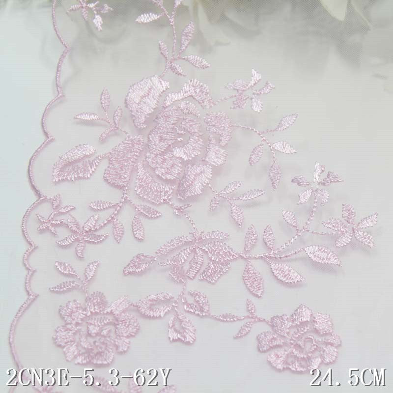 【1pack】-freedombeauty|Two Colors Lightweight Mesh Ancient Style Single Edge Flower Embroidery Lace DIY Clothing Curtain Lace Trim Accessories