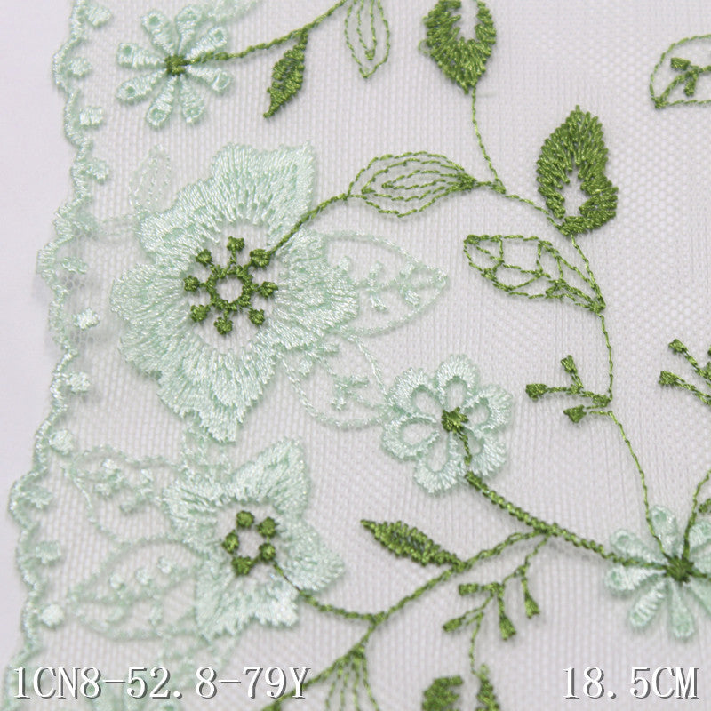 【1pack】-Freedombeauty | Two-Color Unilateral Fresh Flower Clusters Spring Embroidery Lace Clear Clothing Tablecloth the Cord Fabric Accessories DIY