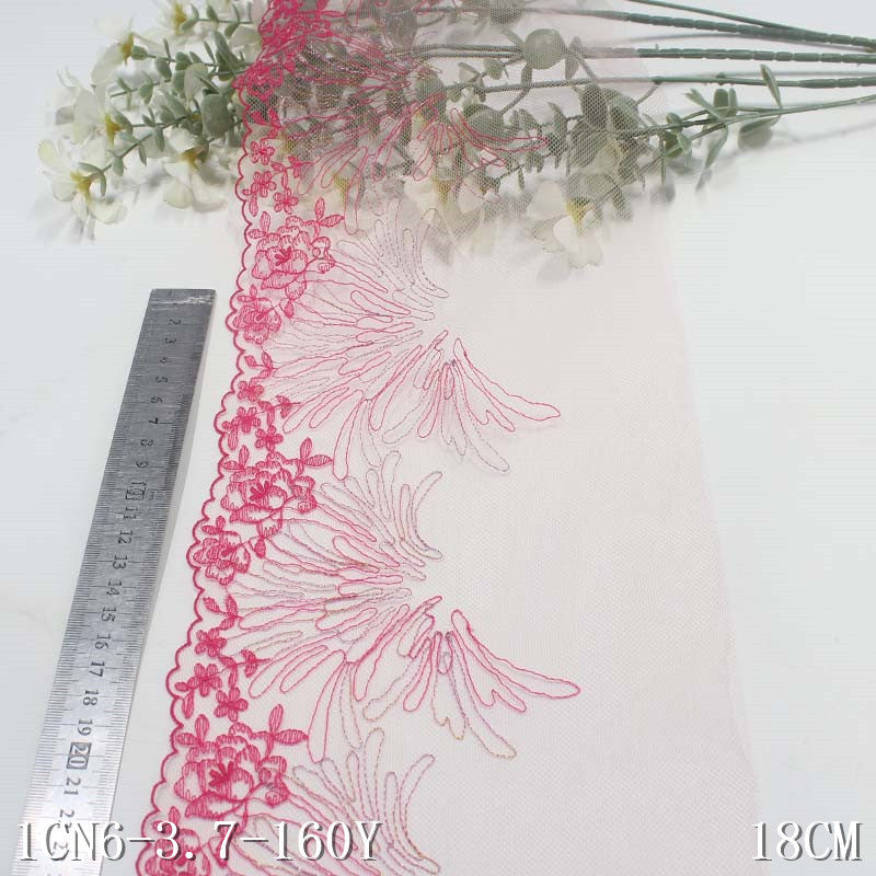 【1pack】-freedombeauty|Multicolor Mesh Ancient Style Single Edge Gold Thread Small Flower Embroidery Trim Curtain Sofa Cushion Lace Trim Accessories