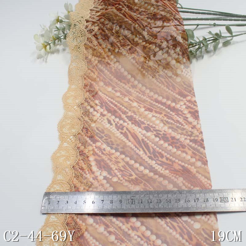 【1pack】-freedombeauty|Two-tone Printed Mesh Single-sided Water-soluble Pattern Embroidery Lace DIY Clothing Curtain Lace Trim Accessories