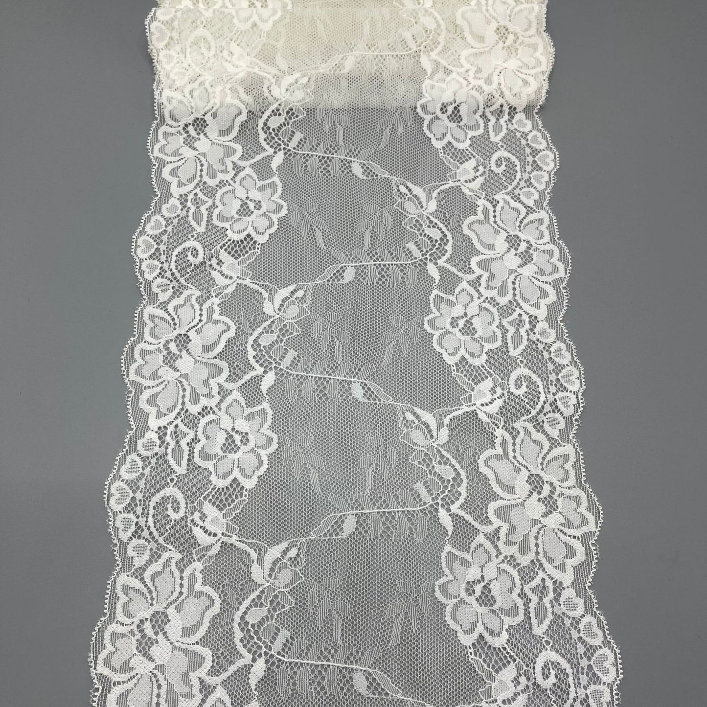 freedombeauty|21CM Lace Trim Elastic Lace Trim Rose Flower Shape Dense Pressed Yarn Accessories