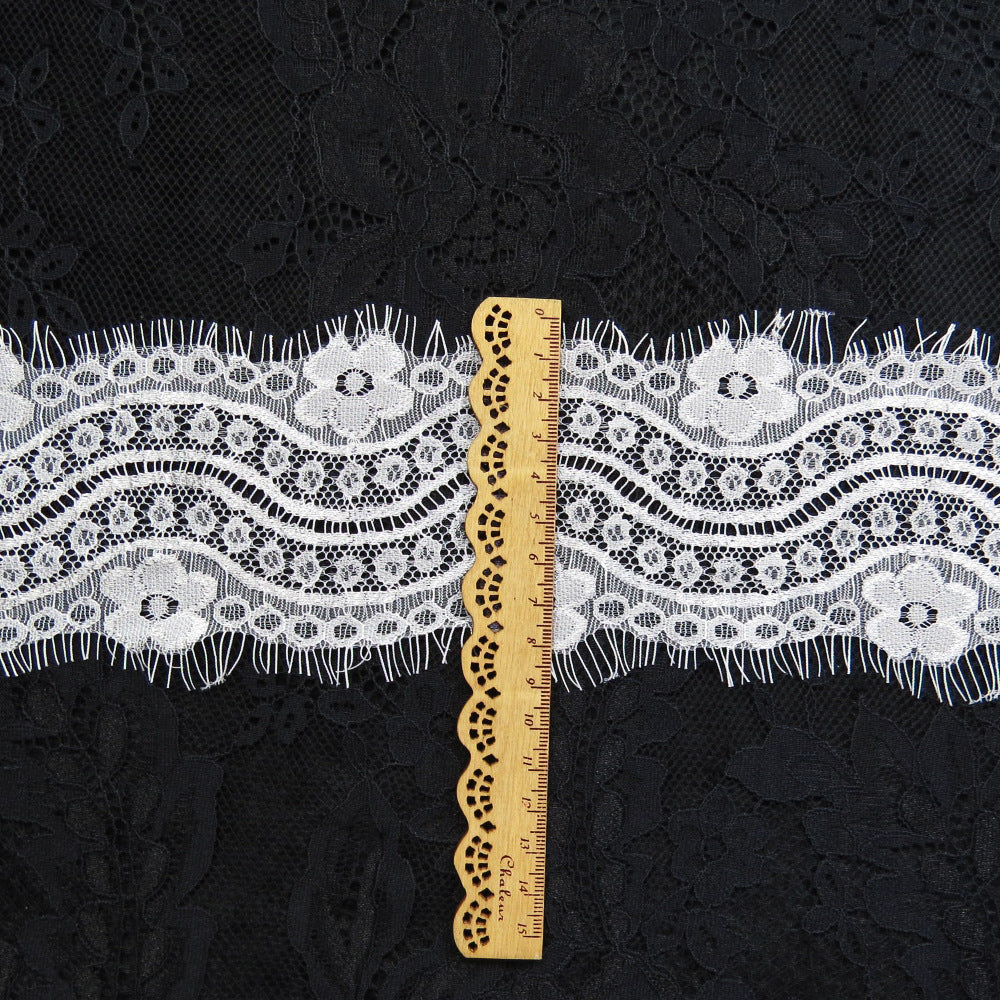 FREEDOMBEAUTY | 4cm Wave Flower Wedding Dress Accessories Eyelash Lace, Women's Eyelash Lace, Dress Lace