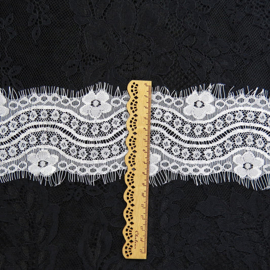 FREEDOMBEAUTY | 4cm Wave Flower Wedding Dress Accessories Eyelash Lace, Women's Eyelash Lace, Dress Lace
