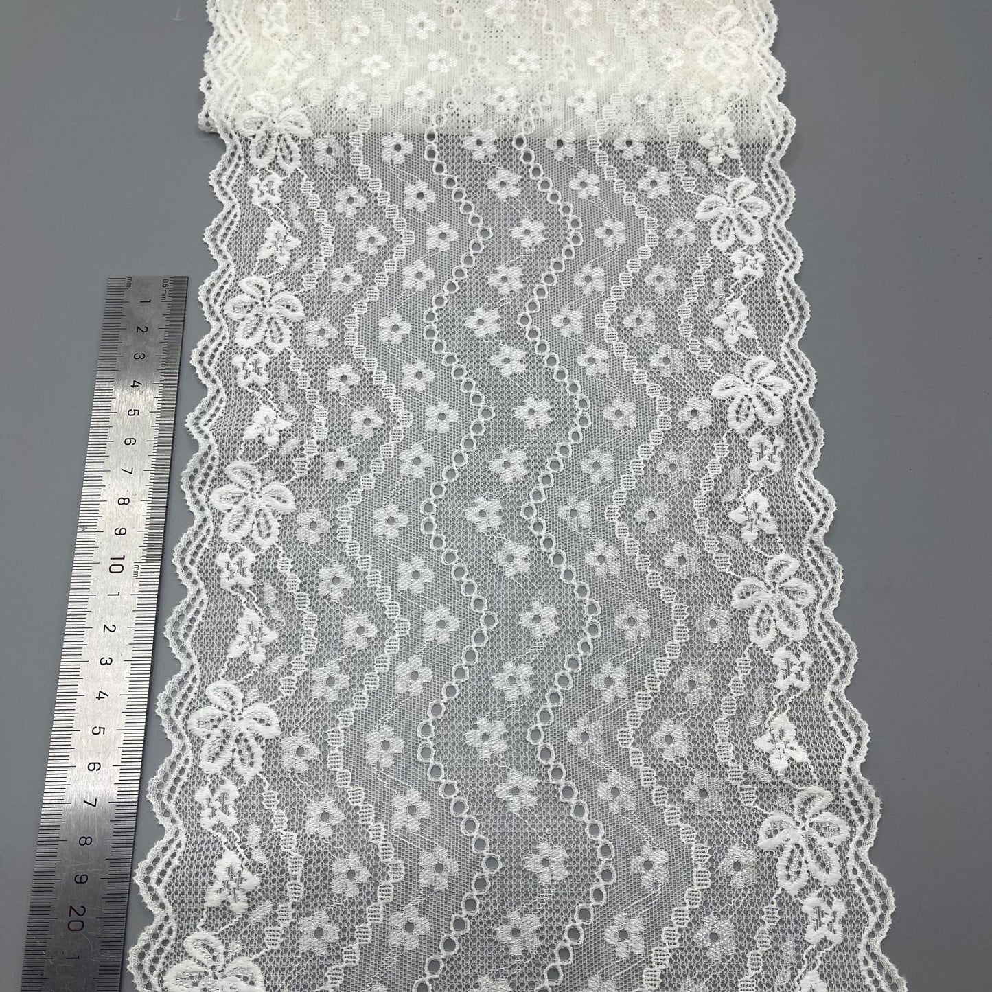 freedombeauty|20cm Elastic Lace White Wedding Dress Lace Trim Hollow Lace Nylon Design DIY Lace