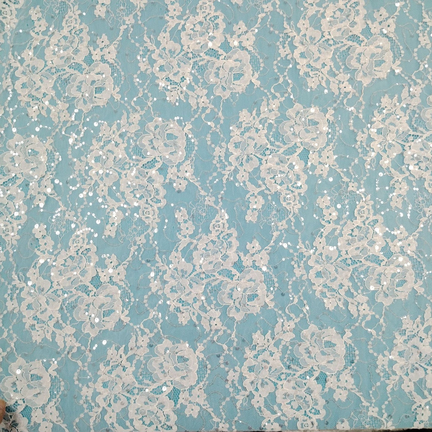 freedombeauty|Brocade Cotton Sequin Lace Fabric Full Pattern Lace Fabric Dress Fashion Gown Wedding Dress Accessories Decoration