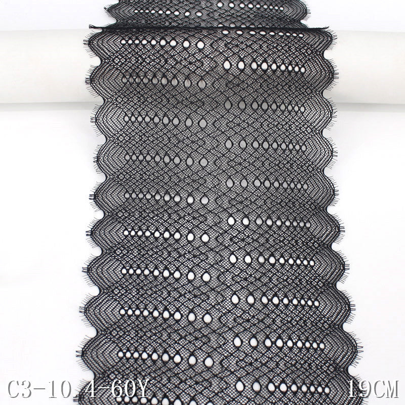 freedombeauty|Eyelash Lace Trim Micro Elastic Double-Sided Shell Wave Middle Hollow Pattern Curtain Lace Accessories