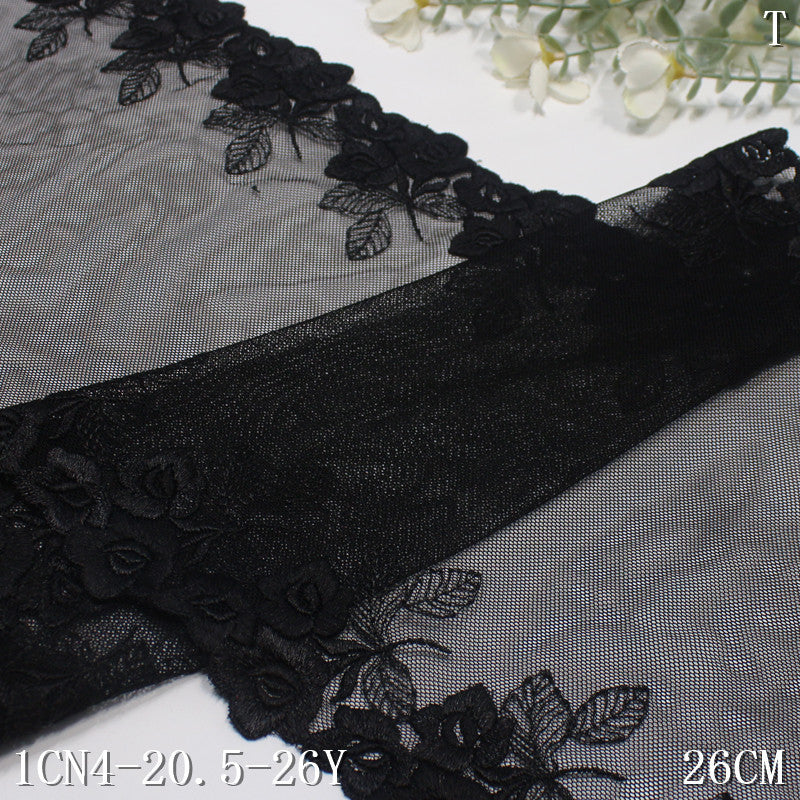 【1pack】-Freedombeauty | Multi-Color Series Dotted Prints Mesh Single Bilateral Classic Flower Embroidery Lace Clothing Home Textile Accessories DIY