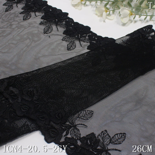 【1pack】-Freedombeauty | Multi-Color Series Dotted Prints Mesh Single Bilateral Classic Flower Embroidery Lace Clothing Home Textile Accessories DIY