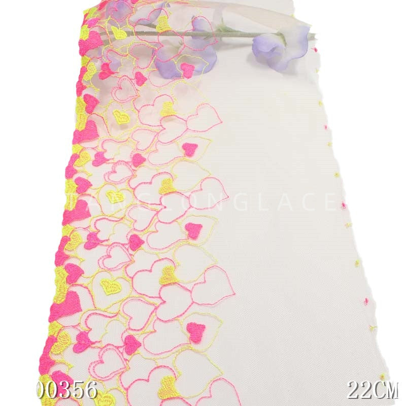 【1pack】-Freedombeauty | Boutique Color Matching Polyester Thread Love Mesh Embroidery Lace DIY Underwear Performance Wear Lace Accessories